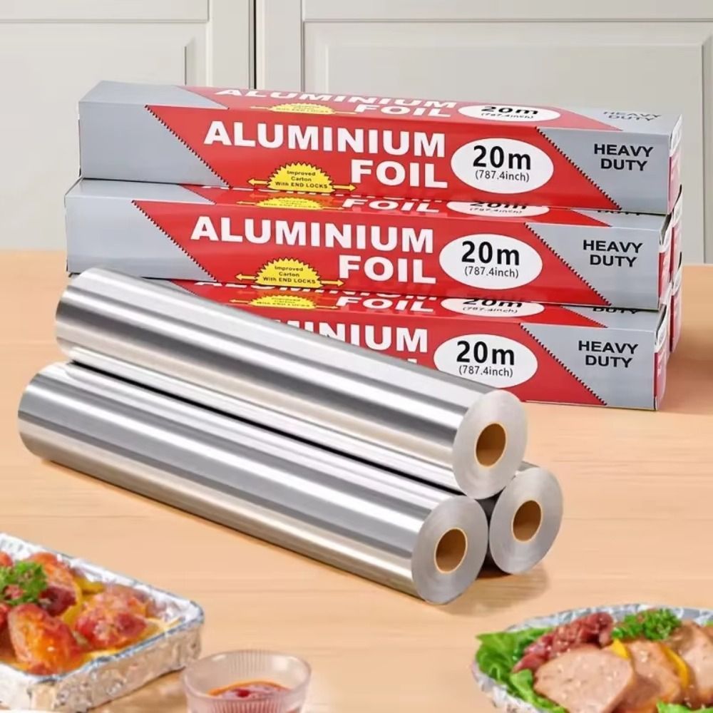 Kitchen Baking Paper - 使い捨て錫箔紙キッチンベーキングアルミ箔ロール紙エアフライヤーオーブン食品グレードバーベキューベーキングツール 5 メートル/10 メートル/20 メートル