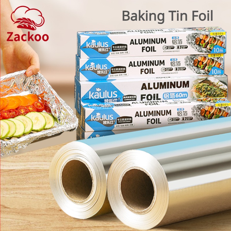 Kitchen Baking Paper - Zackoo 10/20/40 メートルアルミ箔ベーキングラップ使い捨てノンフライヤーオーブンバーベキューブリキ箔食品グレードの油紙キッチンケータリングブリキ