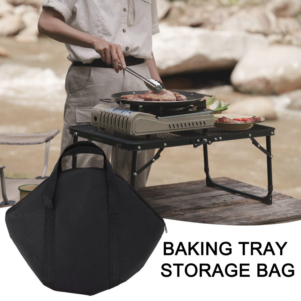 Kitchen Baking Pan Storage - ベーキングパン収納袋 ハンドル付き 防水グリルパンポーチ 47x38cm キャンプ調理器具オーガナイザー 屋外バーベキューツール