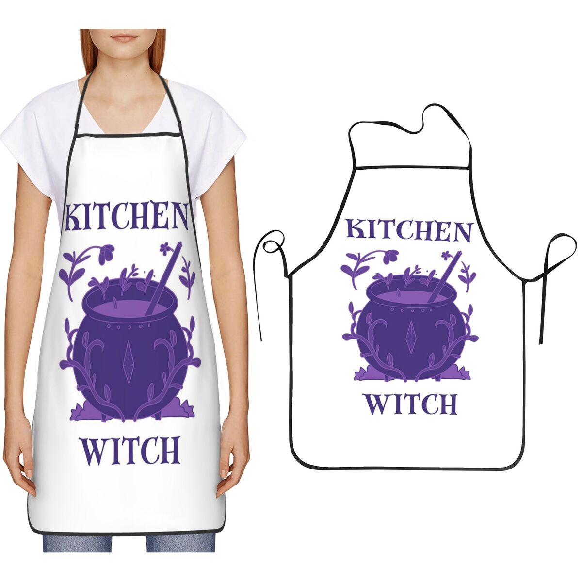Kitchen Witch Baking - キッチンウィッチ パープルカウルドロンエプロン シェフ クッキング ベーキング タブリエ