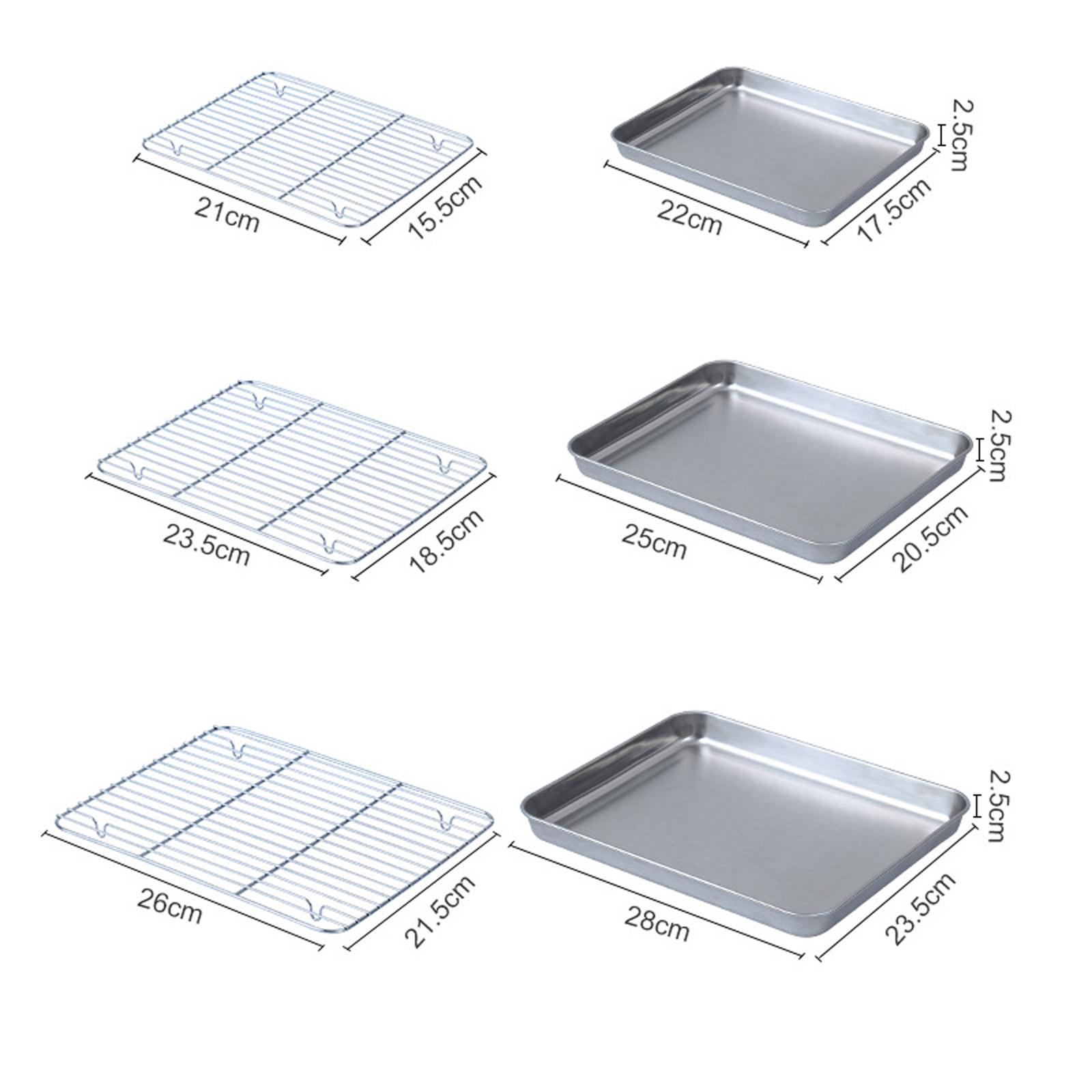 Kitchen Baking Pan Storage - ワイヤーラック付きベーキングシートパン クッキー、肉、パン用 ノンスティック食品容器 オーブントレイ ビュッフェ用 家庭用キッチンツール