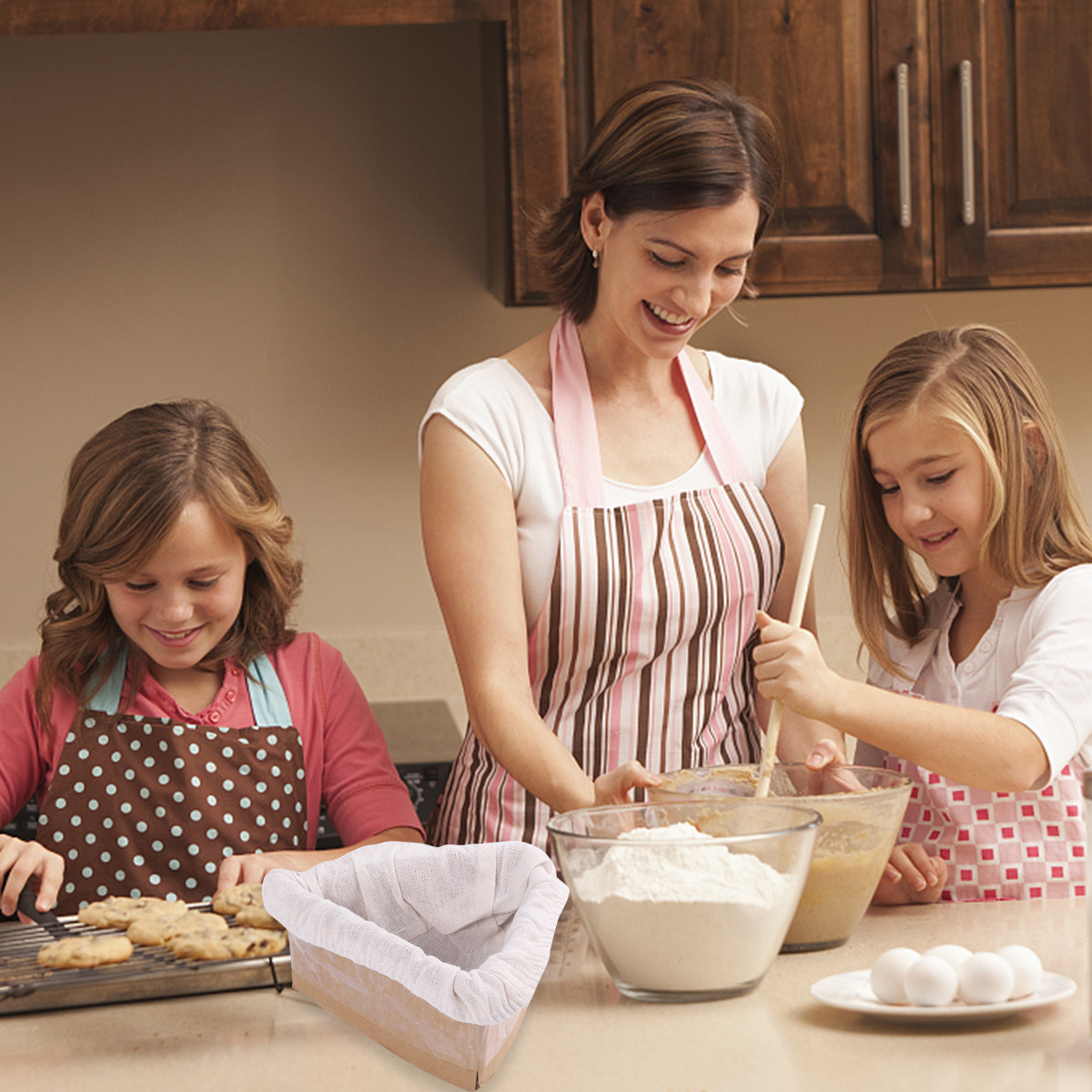 Bread Baking Kitchen Utensils - 2個入りパンバスケット布カバー、生地発酵バスケットカバー、サワー種スターター用、ベーキングキッチン用品、ペストリー用