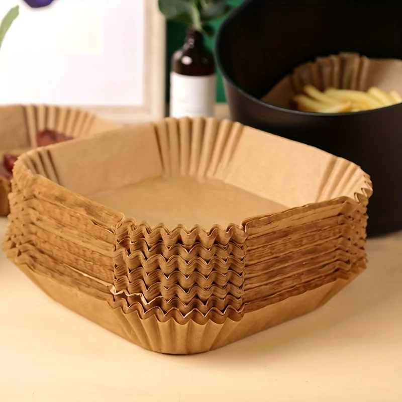 Kitchen Baking Paper - 30/50 パックエアフライヤー紙正方形シリコン紙ベーキングほとんどのエアフライヤーアクセサリー耐熱皿キッチンダイニングバーに適しています