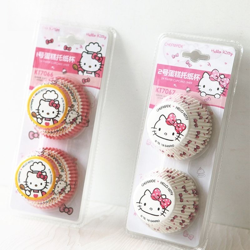 Kitchen Baking Paper - ハローキティプリントカップケーキライナー かわいい漫画柄ベーキングカップ ノンスティック標準サイズ 日常使用 マフィン誕生日パーティーに最適