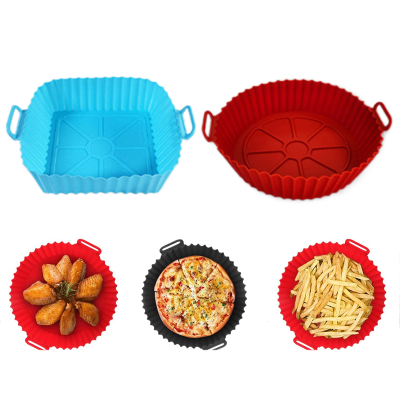 Kitchen Baking Oven - シリコンフライヤーモールド エアフライヤーシリコンライナーポット 再利用可能なベーキングトレイ ノンスティックピザパン オーブンキッチン家庭用アクセサリー TMZ