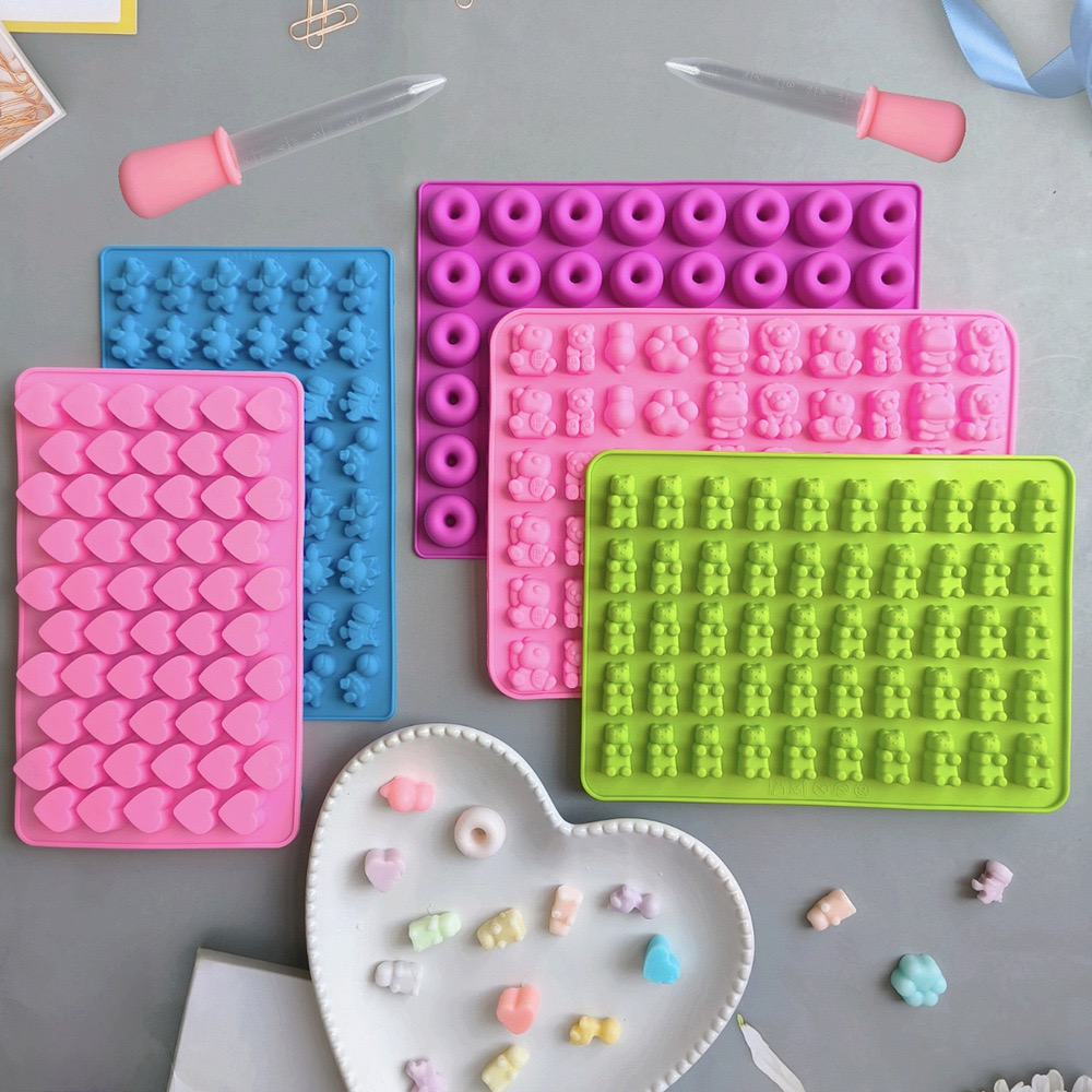 7個入りキャンディシリコンモールドと2個のドロッパーセット、 - Kitchen Baking Tray Set のレビューと価格