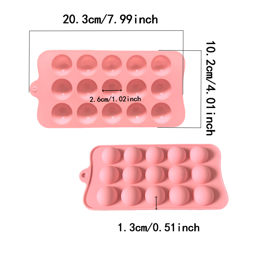 15 キャビティ半円形チョコレートシリコンモールド、キッチン - Kitchen Baking Products のレビューと価格