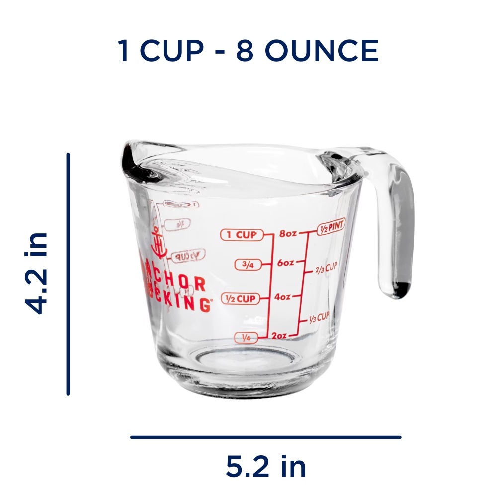 2個セットのガラス製計量カップ、持ちやすいハンドルと注ぎ口付 - Kitchen For Baking のレビューと価格