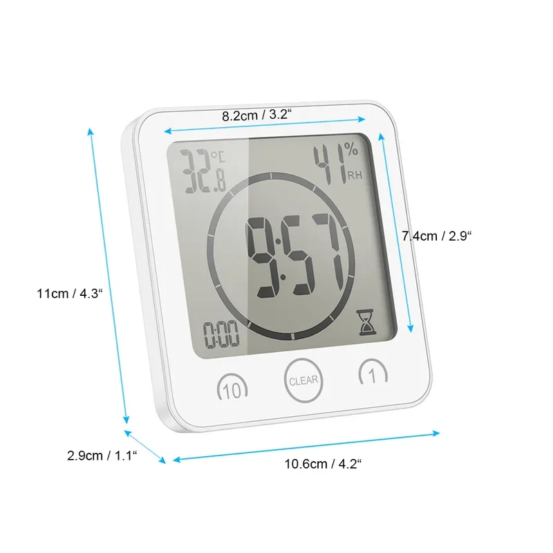 液晶デジタル防水水しぶき浴室の壁時計シャワー時計タイマー温度 - Kitchen Baking Timer のレビューと価格