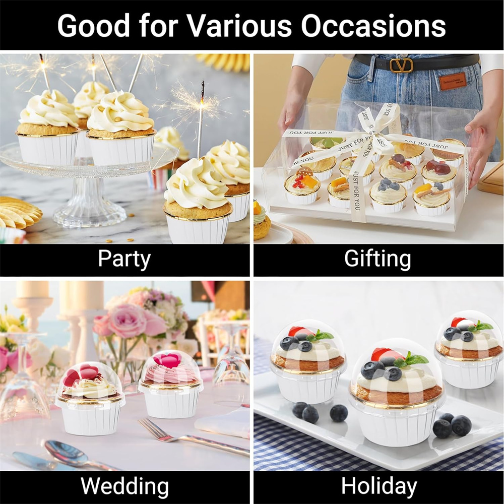 50個入り マフィンカップ 紙製カップケーキラッパー ベーキ - Kitchen Baking Products のレビューと価格