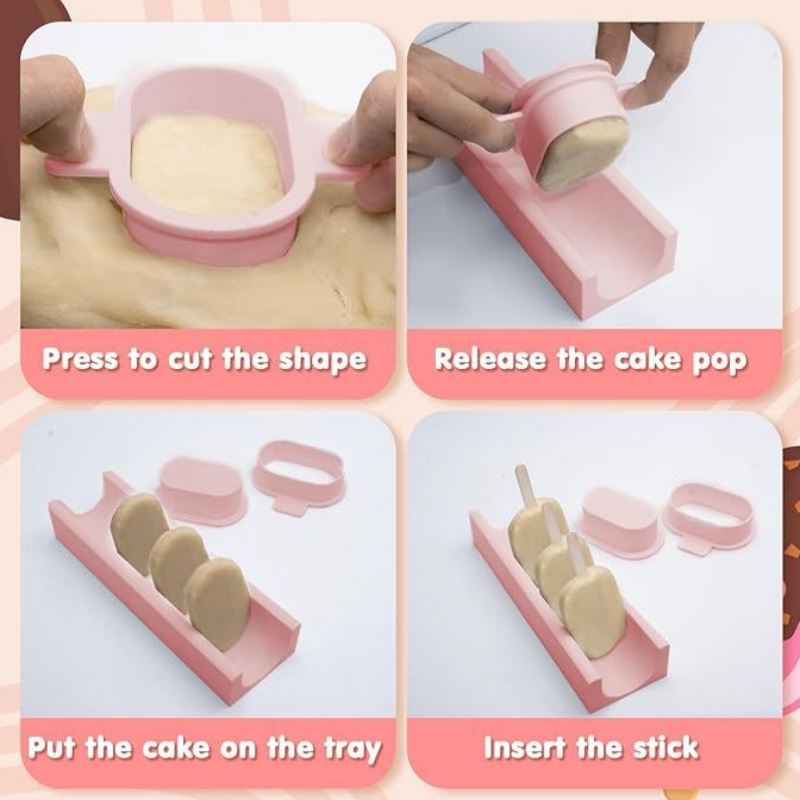 ケーキポップ型セット（トレイ付き）ノンスティック再利用可能ケ - Kitchen Baking Tray Set のレビューと価格