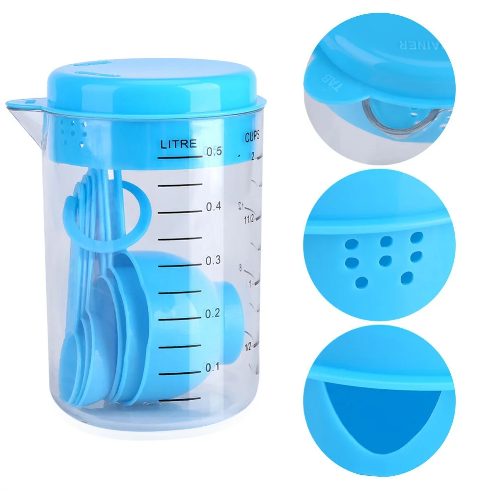 7 ピース/セットプラスチック計量カップとスプーン紅茶コーヒ - Kitchen Baking Tray Set のレビューと価格