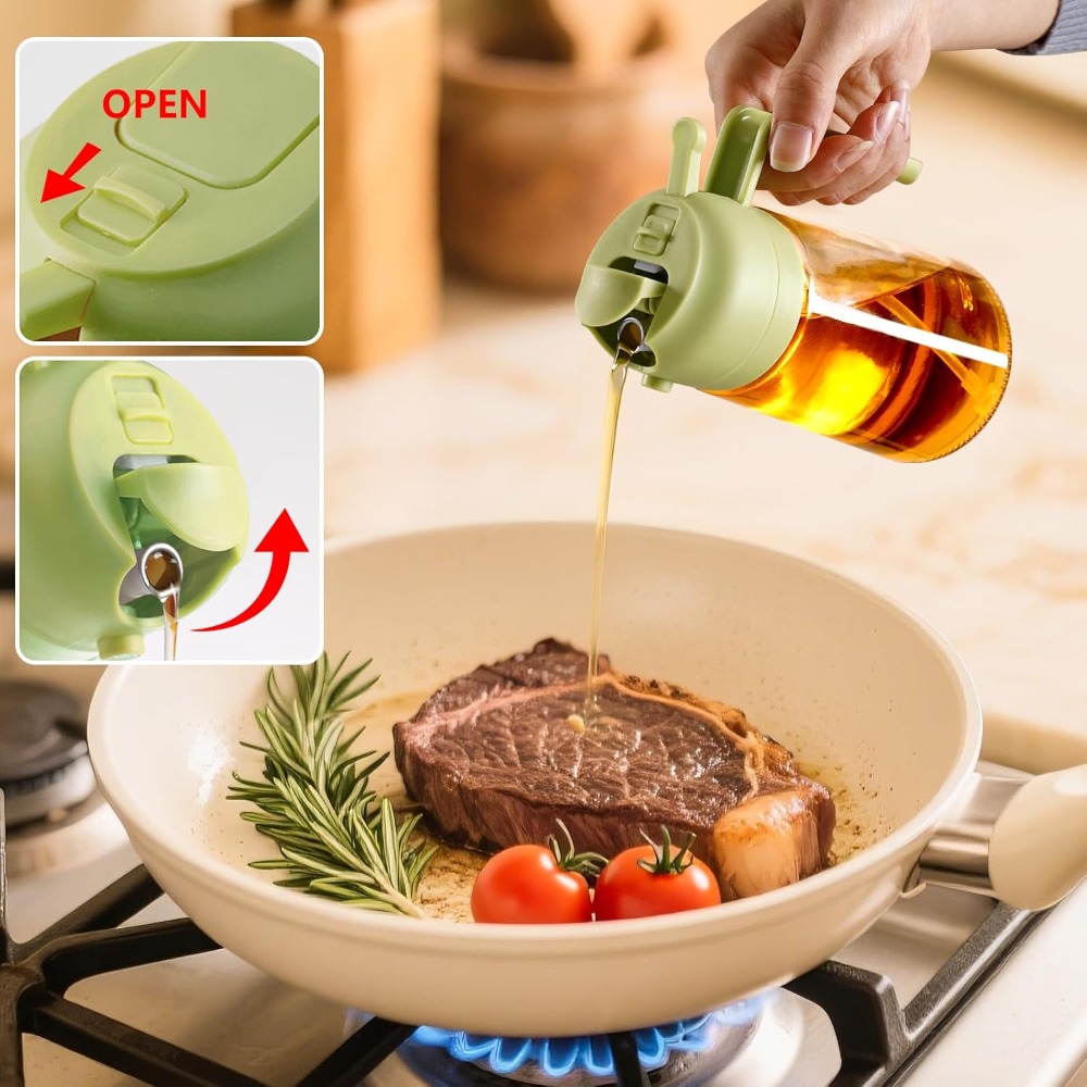グリーンガラス製オイルスプレーヤー＆ディスペンサーボトル（調 - Kitchen.Baking Labels のレビューと価格