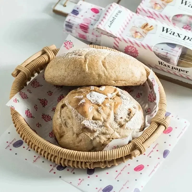 50枚入り 食品グレード耐油紙、印刷済みサンドイッチバーガー - Kitchen Baking Paper のレビューと価格