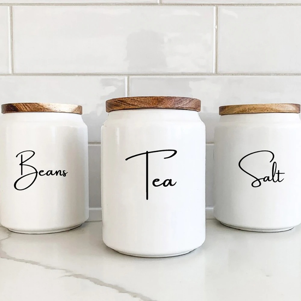 キッチン整理用キャニスタージャーラベルステッカー 防水デカー - Kitchen.Baking Labels のレビューと価格