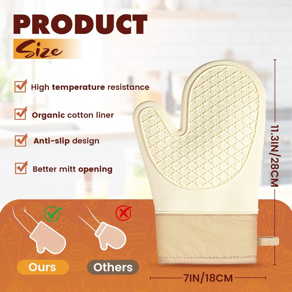 シリコン耐熱オーブンミット 2個セット 防水滑り止めキッチン - Kitchen Baking Tray Set のレビューと価格