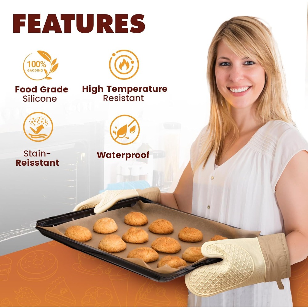 シリコン耐熱オーブンミット 2個セット 防水滑り止めキッチン - Kitchen Baking Tray Set のレビューと価格
