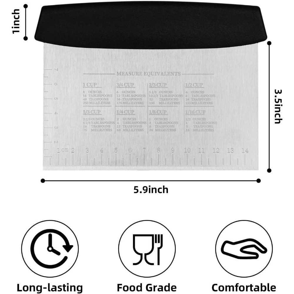 2ピースステンレス製ベンチ型生地スクレーパー＆カッターセット - Bread Baking Kitchen Utensils のレビューと価格