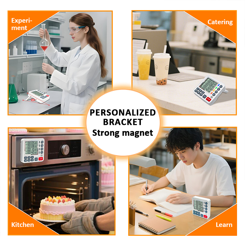 デジタルキッチンタイマー 4チャンネル 大型ディスプレイ、大 - Kitchen Baking Timer のレビューと価格