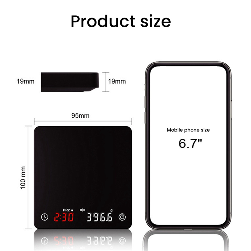 セール ミニスマートキッチンスケール計量精密デジタルコーヒー - Kitchen Baking Timer のレビューと価格