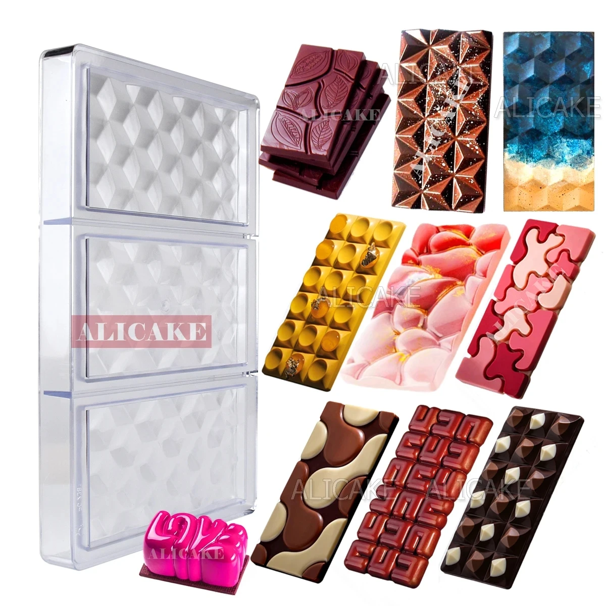 チョコレート型ポリカーボネートキャンディチョコレートバー金型 - Kitchen Baking Products のレビューと価格