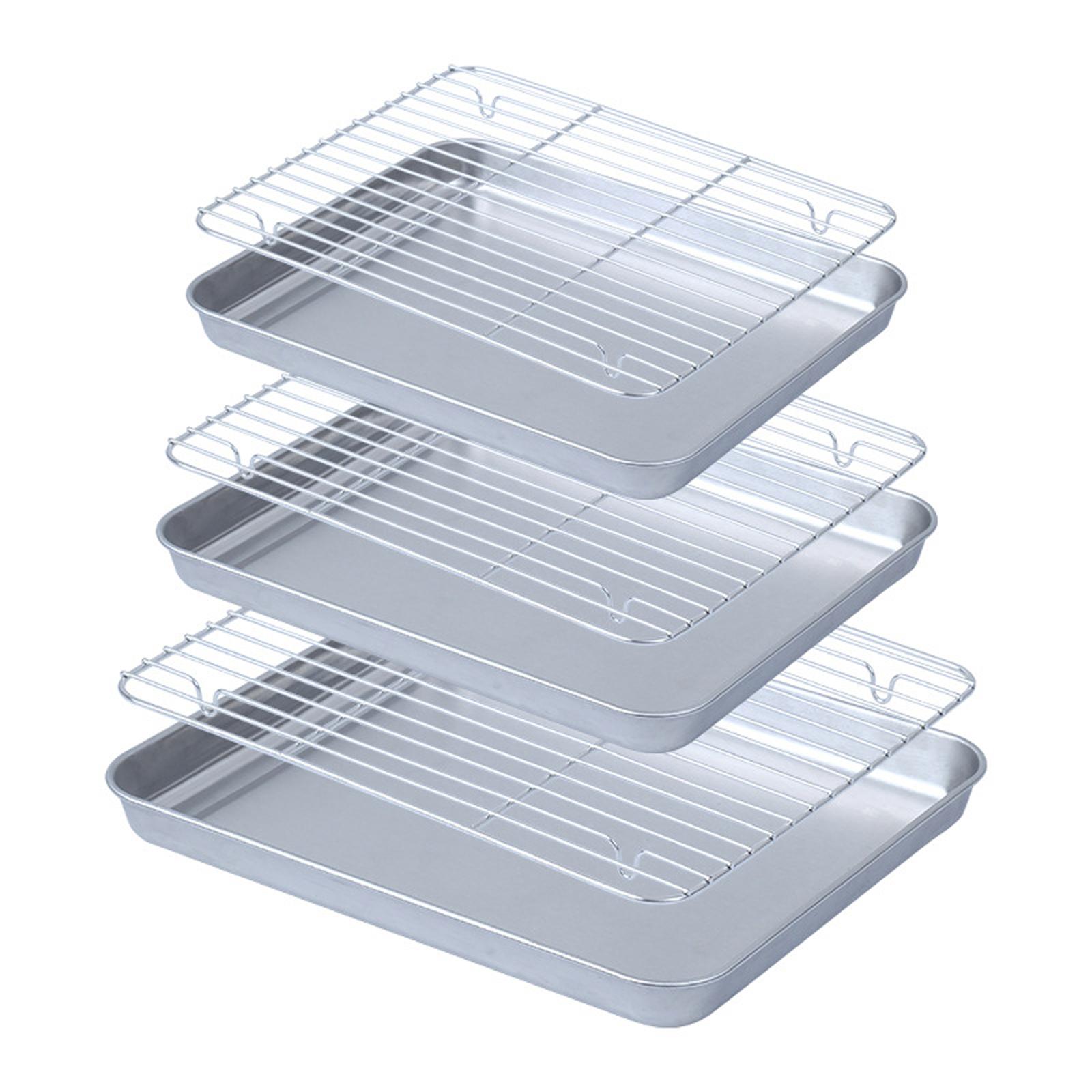 ワイヤーラック付きベーキングシートパン クッキー、肉、パン用 - Kitchen Baking Pan Storage のレビューと価格