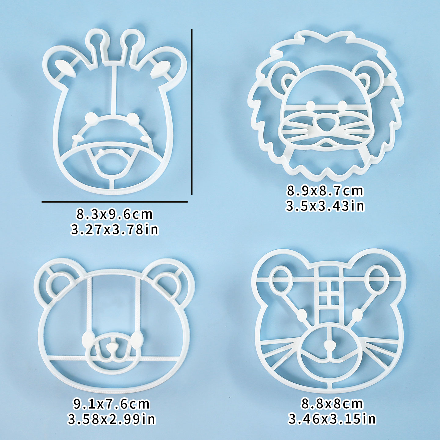 4個入り動物型クッキーカッターセット 3Dキュートなライオン - Kitchen Baking Products のレビューと価格