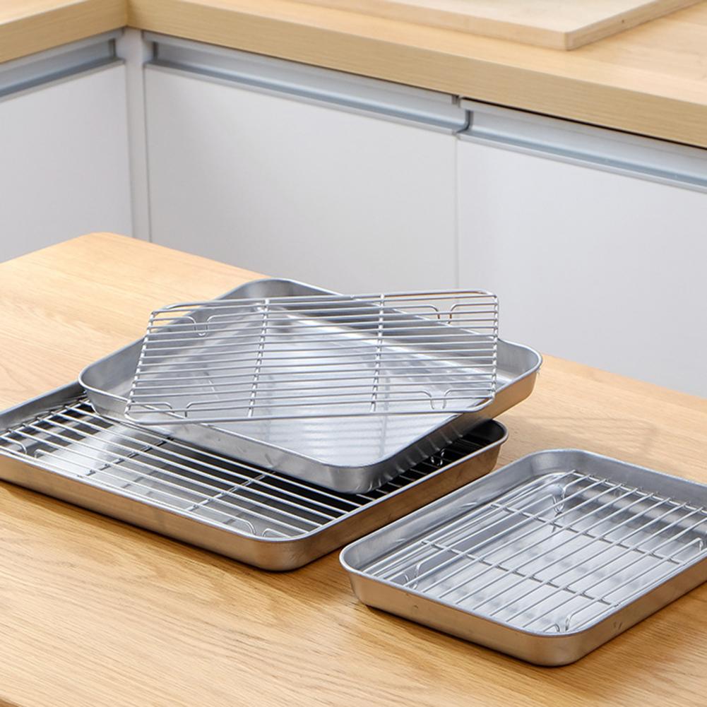 1セット ステンレス製オーブンベーキングパン グリルラックセ - Kitchen Baking Tray Set のレビューと価格