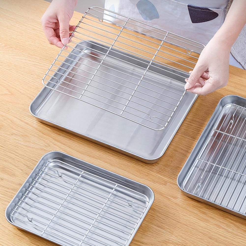 1セット ステンレス製オーブンベーキングパン グリルラックセ - Kitchen Baking Tray Set のレビューと価格