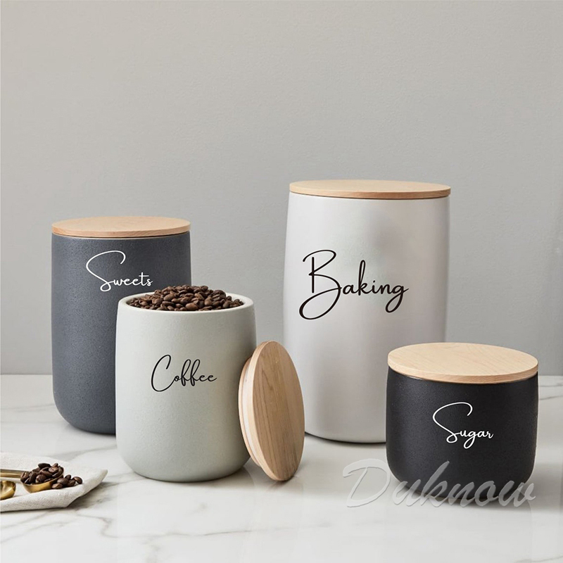 キッチン整理キャニスタージャーラベルステッカー防水デカール茶 - Kitchen.Baking Labels のレビューと価格