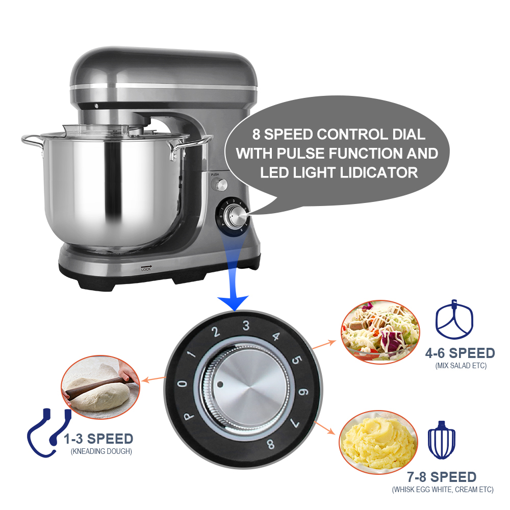 11L 2000W 大型強力電動ミキサー ダブルドウフック付 - Kitchen For Baking のレビューと価格