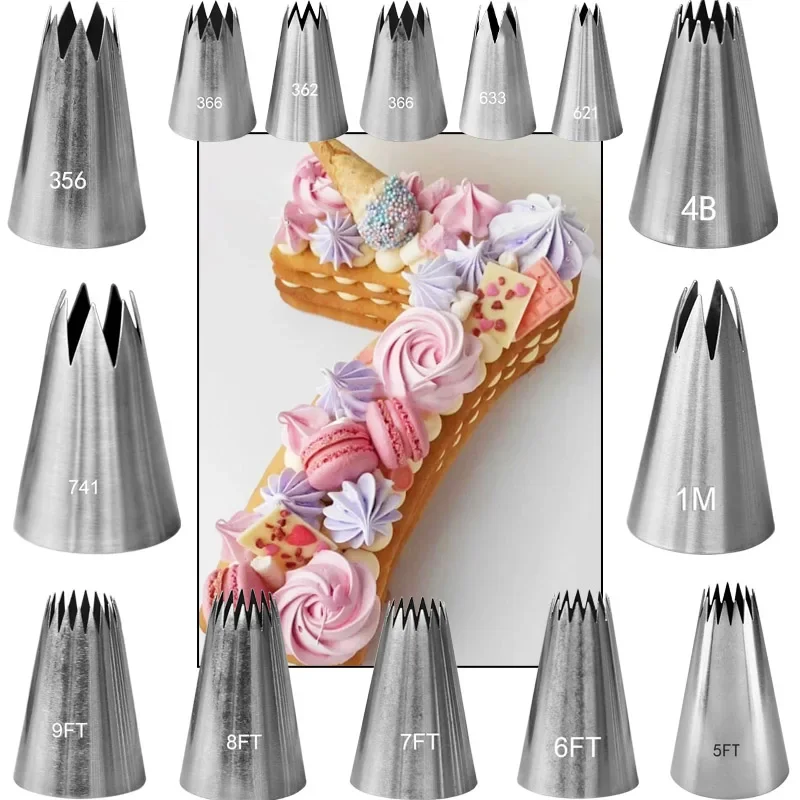 大サイズオープンスタークリームペストリーチップロシアローズフ - Decorating Tip Set のレビューと価格