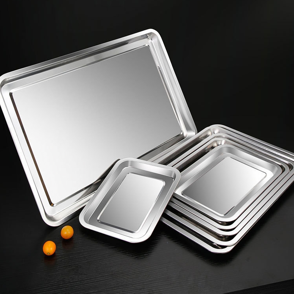 1 個ステンレス鋼食品トレイ長方形果物野菜収納パンケーキパン - Kitchen Baking Pan Storage のレビューと価格