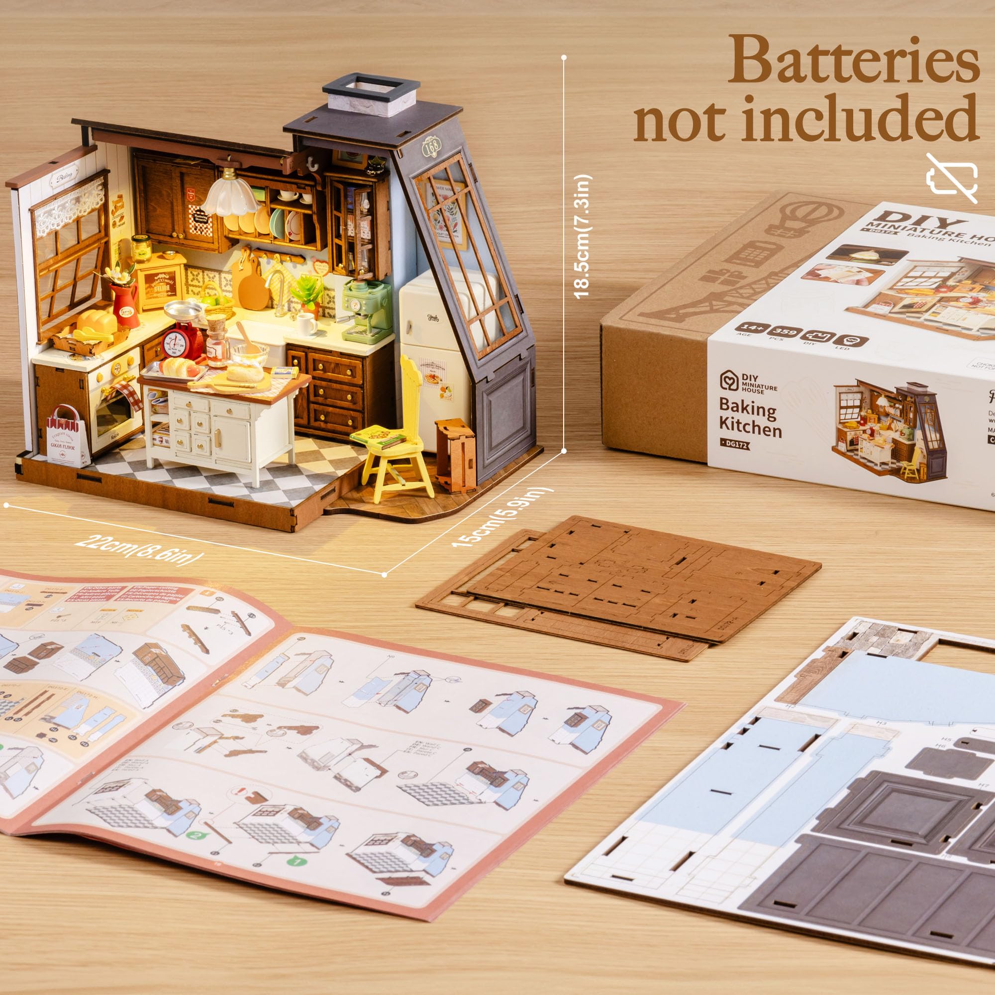 ロライフ DIY ミニチュアハウスキット モデルキット ドー - Baking Kitchen Robotime のレビューと価格