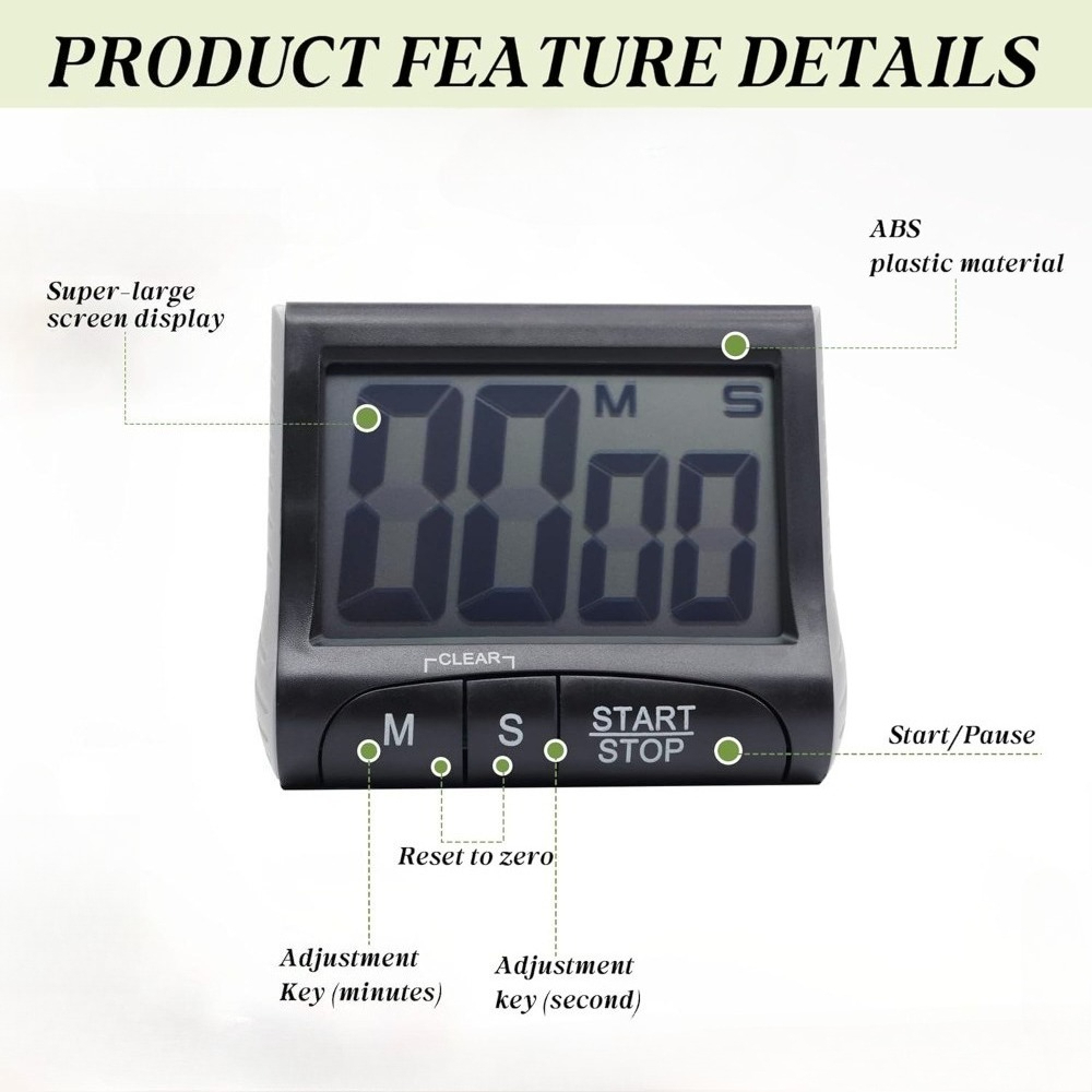 ディスプレイキッチンタイマー 磁気デジタルタイマー 大音量ア - Kitchen Baking Timer のレビューと価格