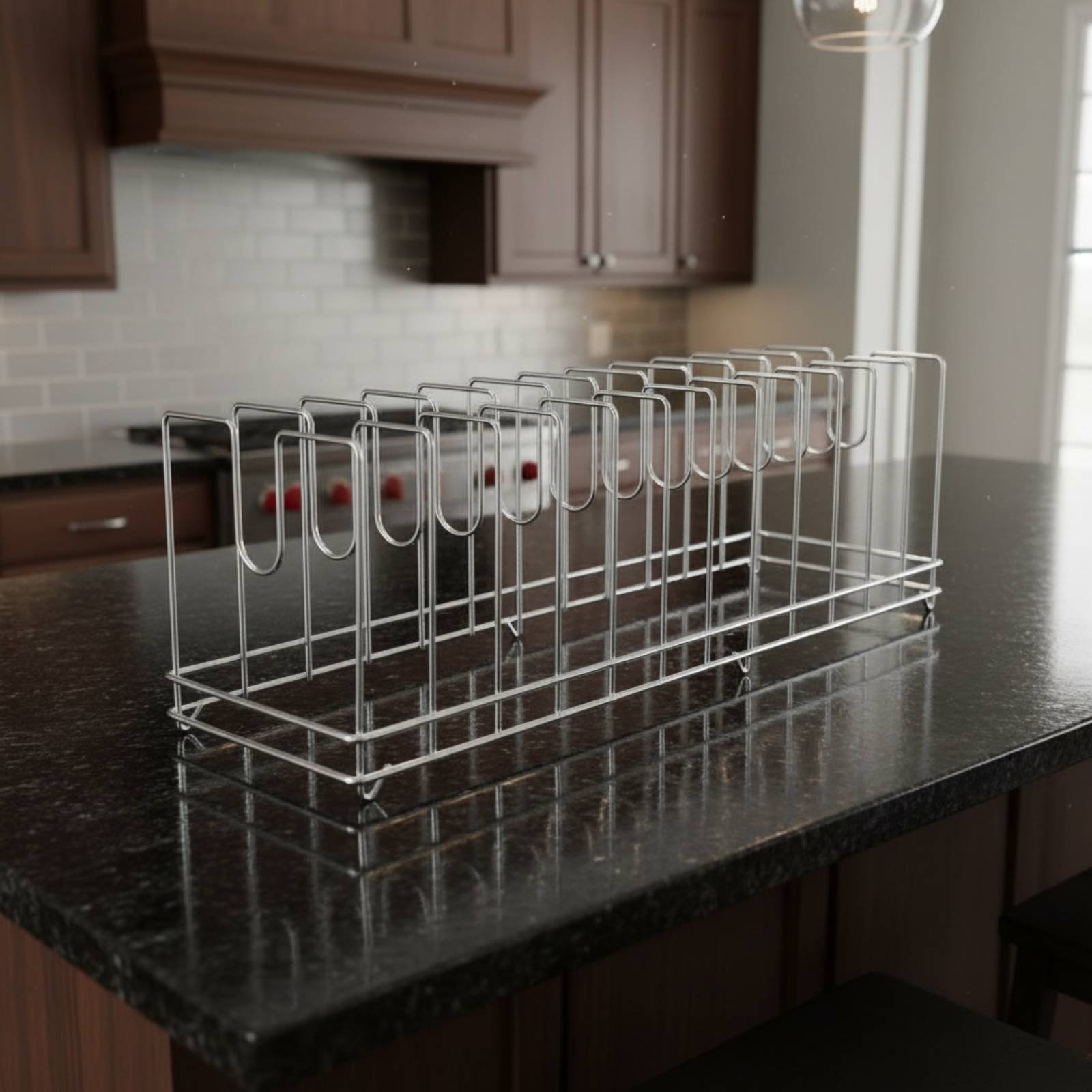 ピザパンラック省スペースベーキングトレイホルダー鍋蓋スタンド - Kitchen Baking Pan Storage のレビューと価格