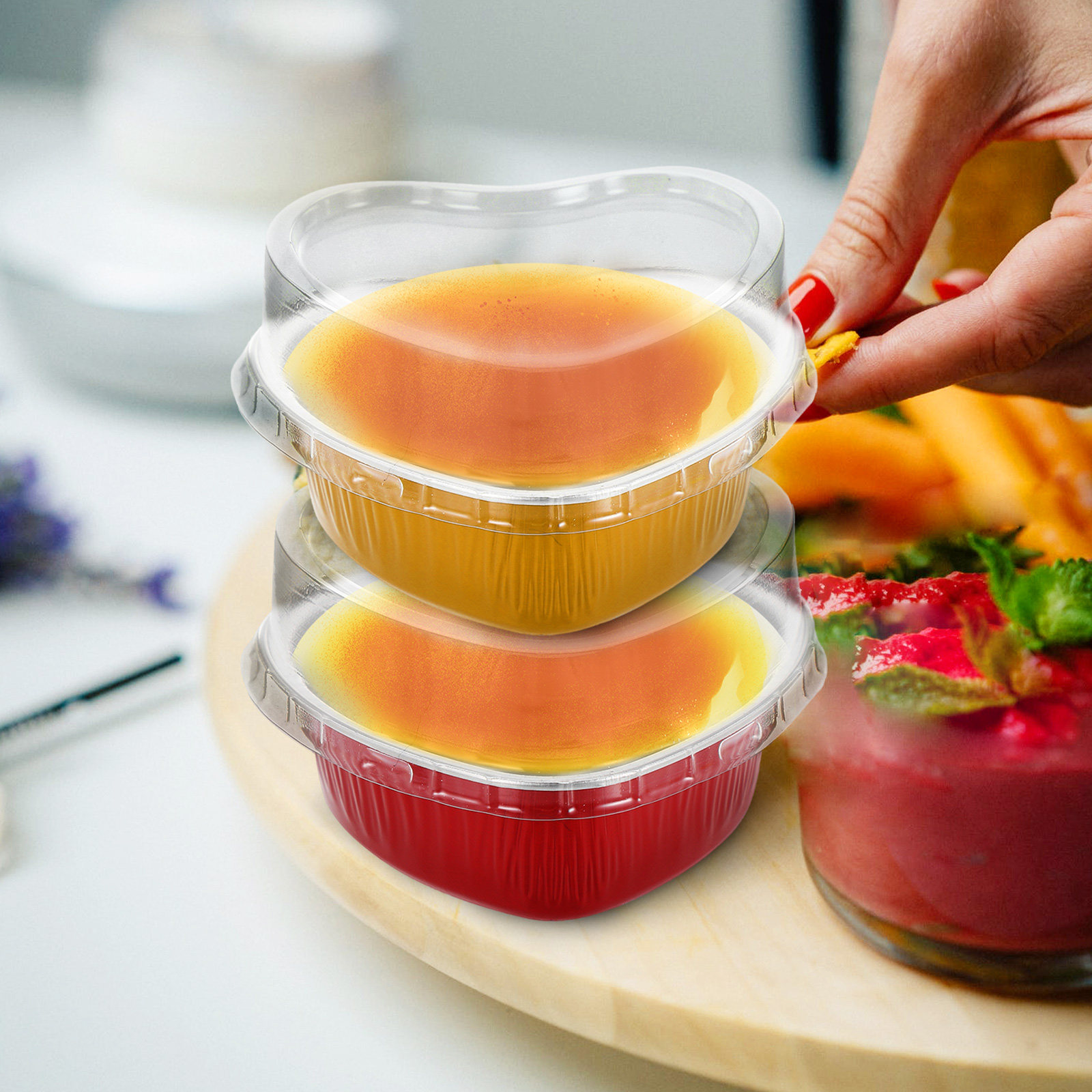 20セットアルミホイルハート型ケーキパンスムーズデザインベー - Kitchen Baking Pans のレビューと価格