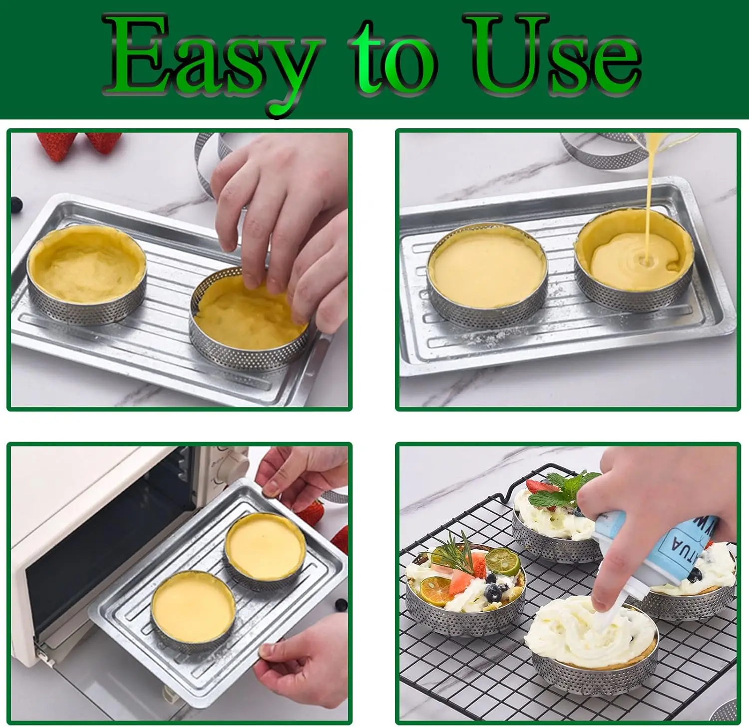 10個入り 穴あきタルトリング 丸型ステンレス鋼 ムースケー - Decorating Tip Set のレビューと価格