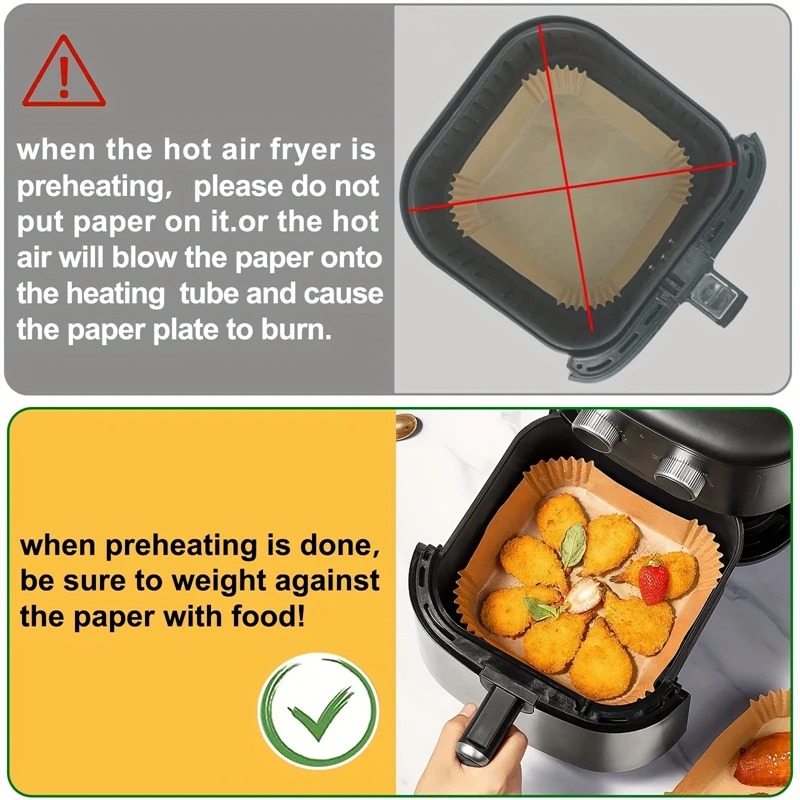 エアフライヤーペーパーライナー 使い捨て耐油・耐熱性 ベーキ - Kitchen Baking Paper のレビューと価格