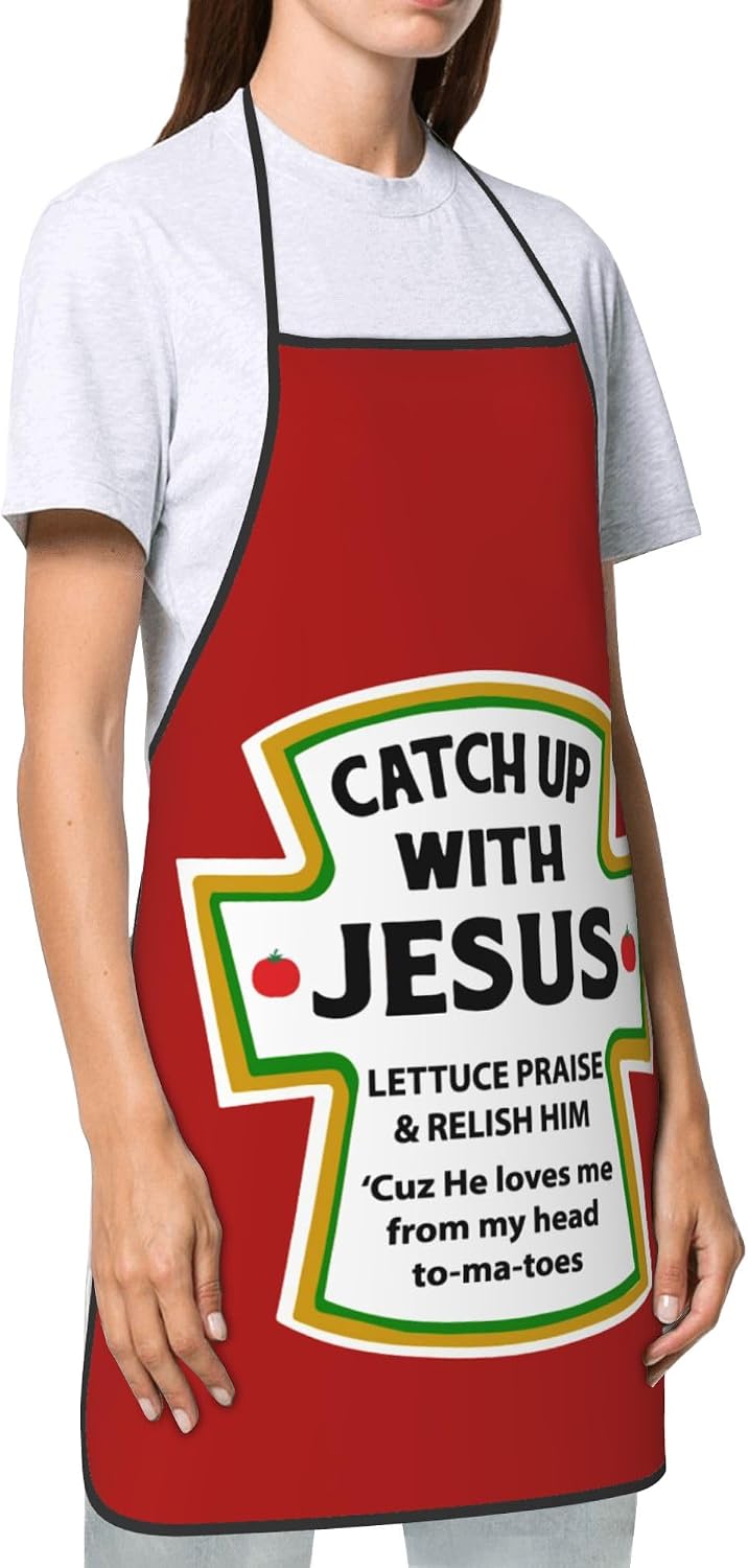 赤いケチャップラベル「Catch Up With Jesus - Kitchen.Baking Labels のレビューと価格