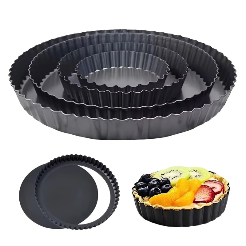 1個入り 取り外し可能な底面溝付きタルトパン ノンスティック - Kitchen Baking Oven のレビューと価格